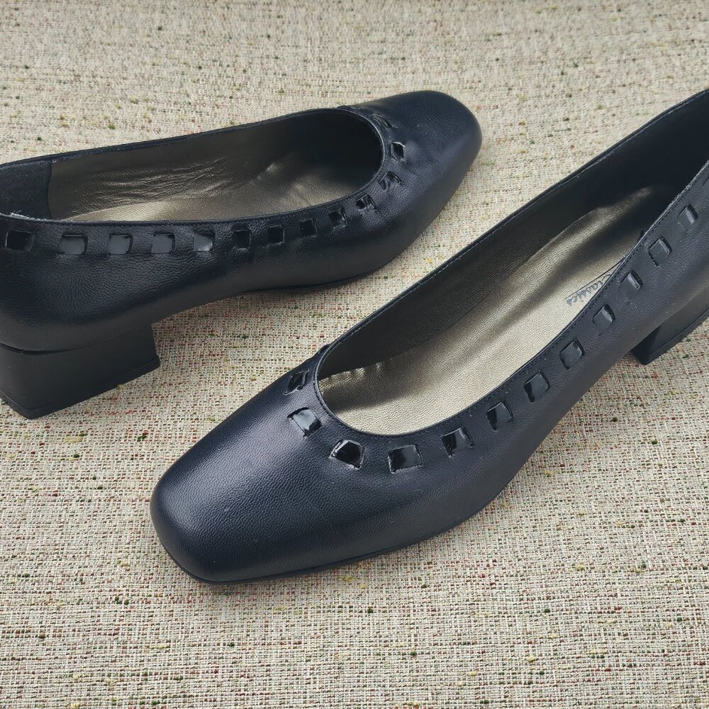 Jensen's Classic Women Shoes Black Leather Upper Pump Shoes Size 7 - Picture 2 of 13